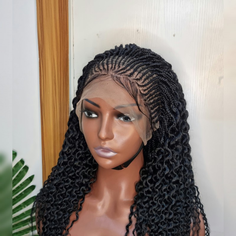 Fulllace permanent curls kanekalon  wig- READY TO SHIP FROM USA