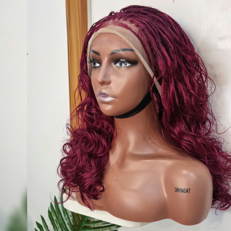 Human hair Lace frontal bounce braids wig- READY TO SHIP