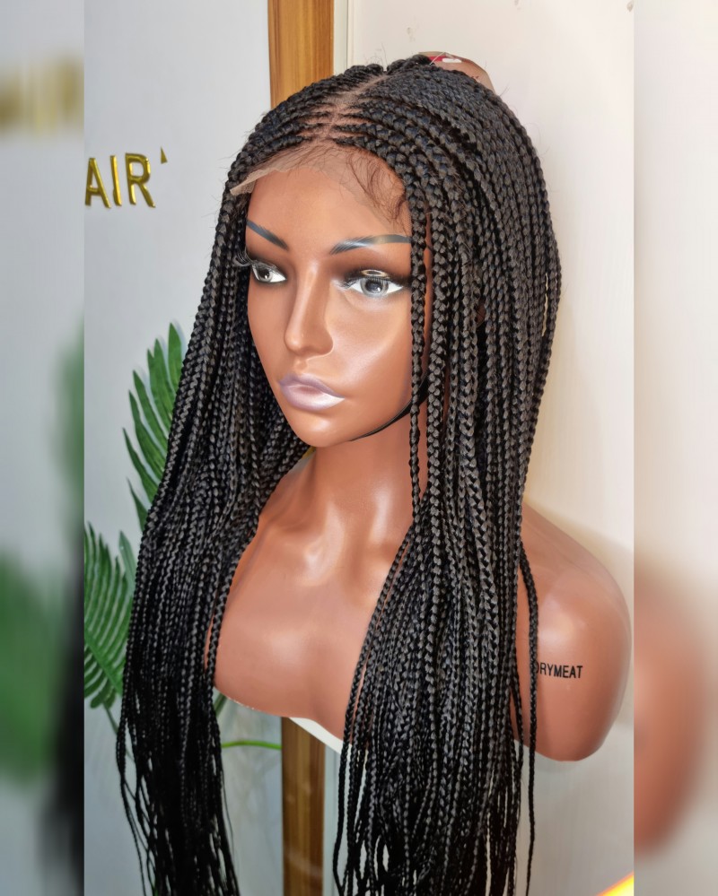 Lace closure centre weave braids wig- ready to ship