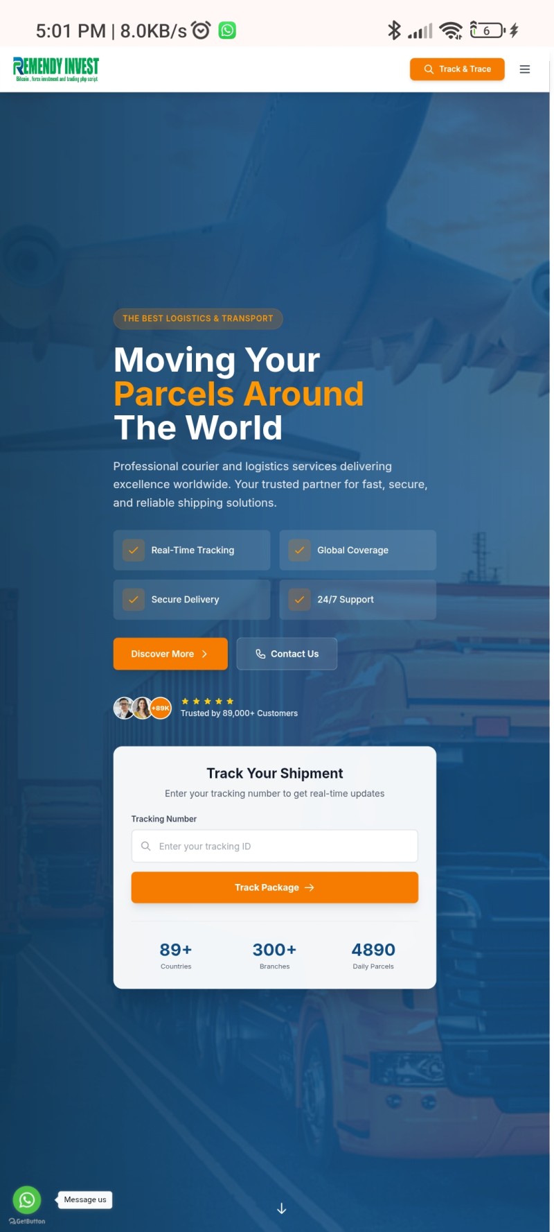 Build a Courier & Shipment Tracking Website in Minutes with TrackGo! π