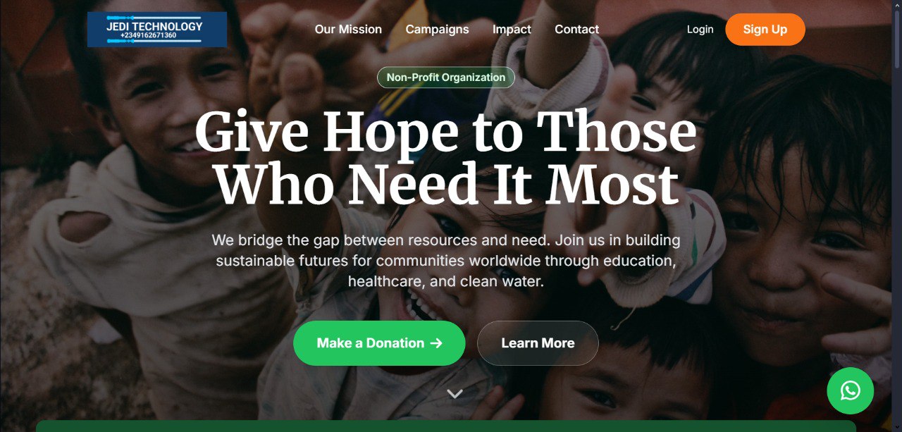 How to design hope horizon NGO website