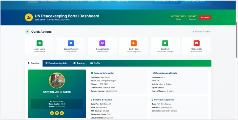 UNmilat β UN Peace Keeping Military Leave Application Portal