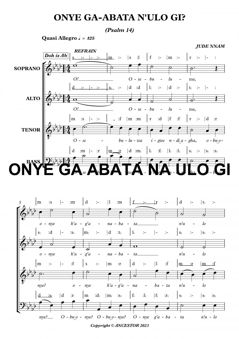 Onye Ga Abata N'Ulo Go Ps. 14