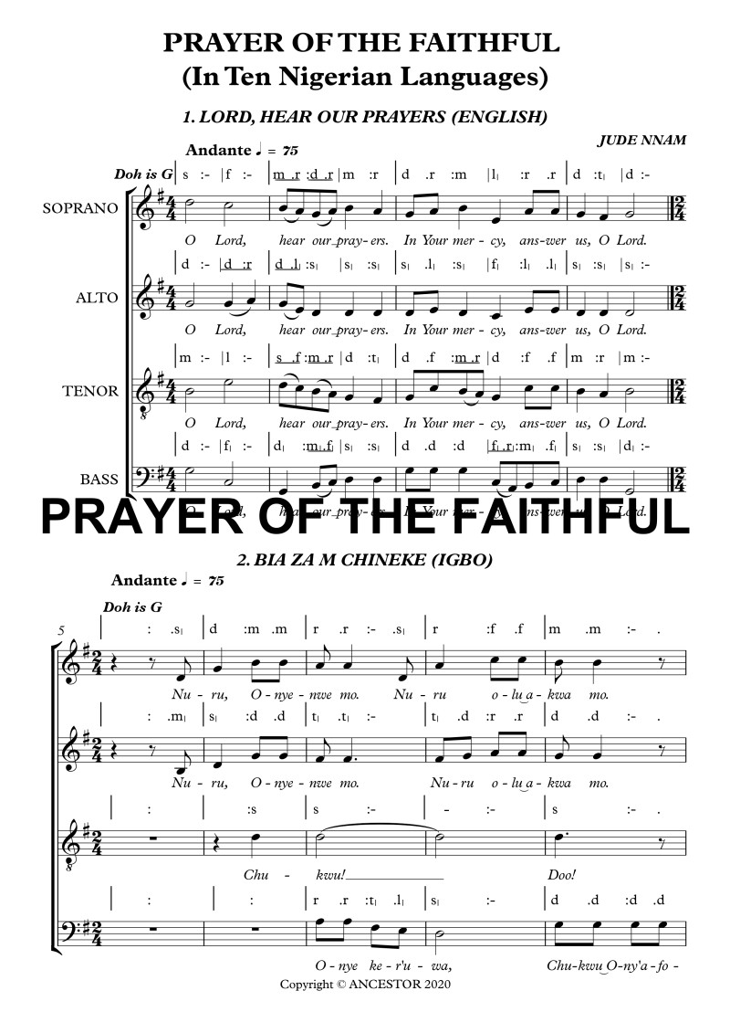 PRAYER OF THE FAITHFUL - Nigerian Languages