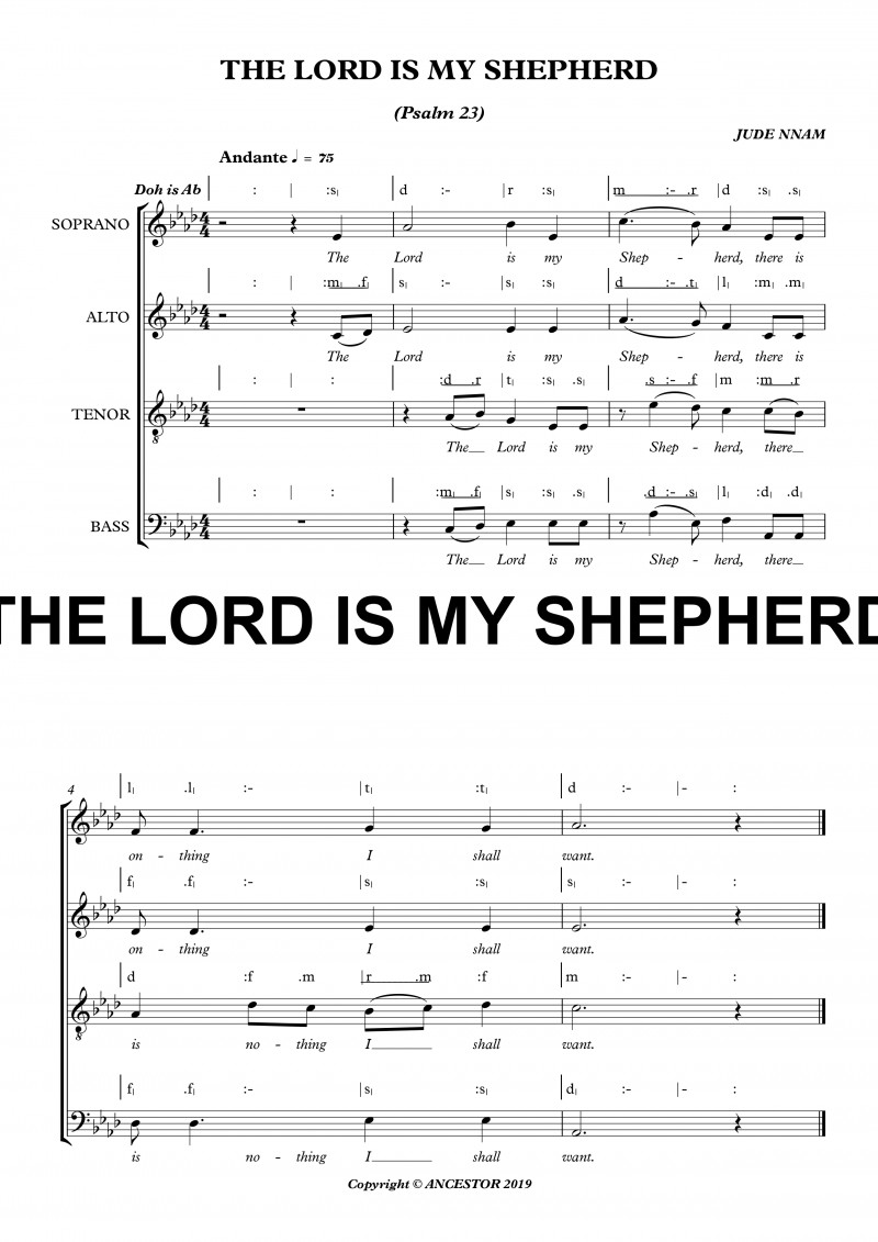 The Lord Is My Shepherd Ps. 23