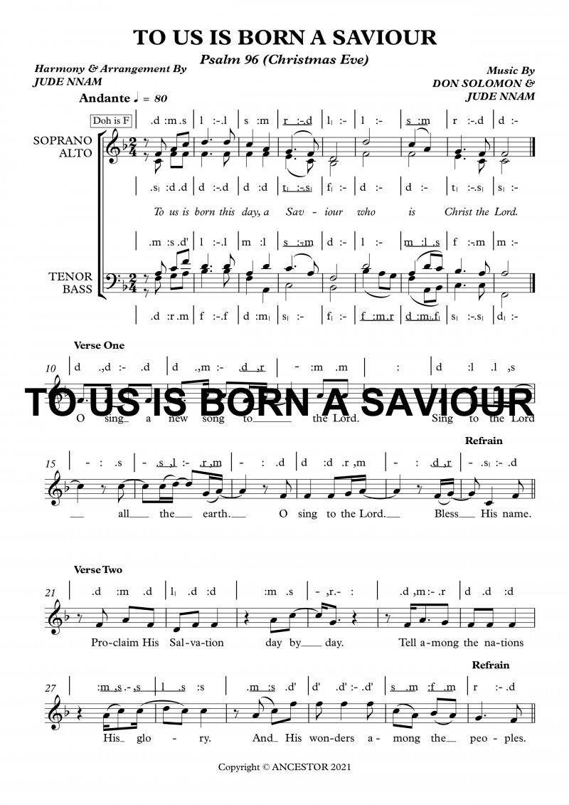 To Us Is Born A Saviour