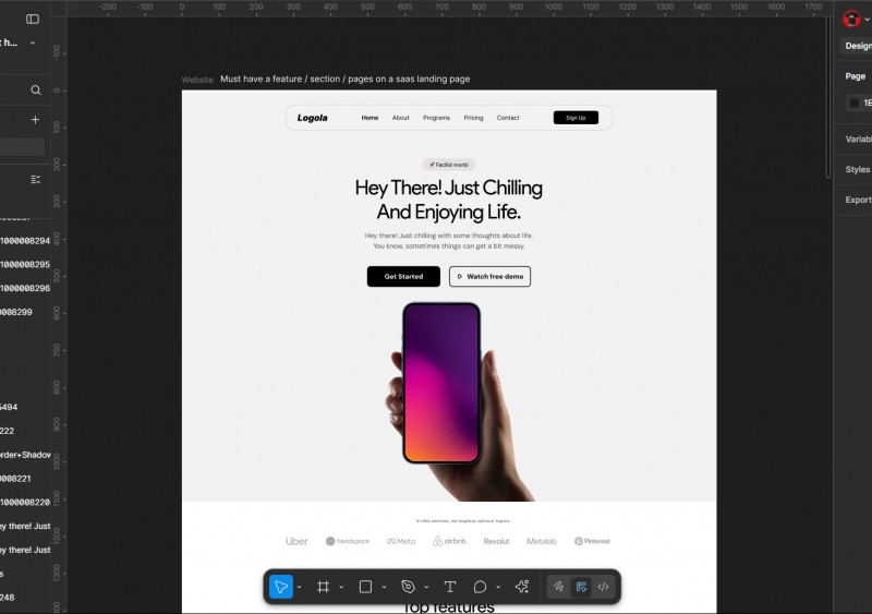SaaS Landing page (Figma template)