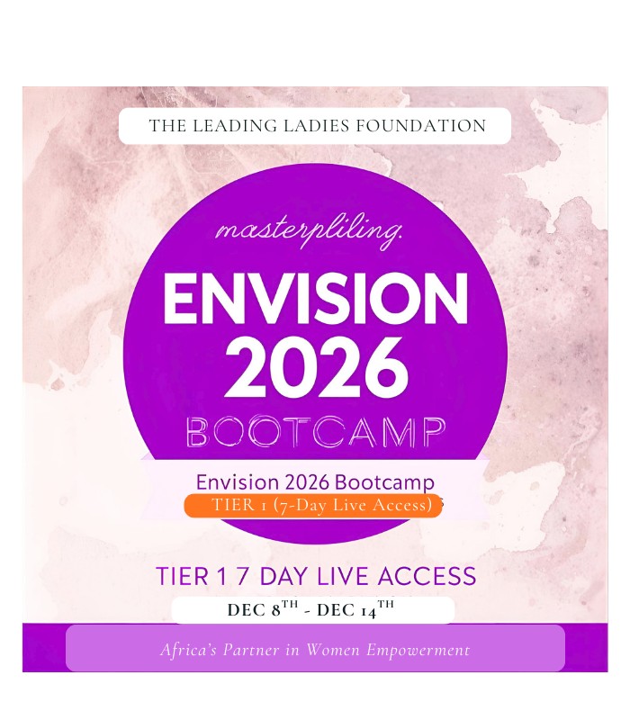 ENVISION 2026 BOOTCAMP – TIER 1 (7-Day Live Access)- A 7-Day Live Bootcamp to help you design your 2026 goals, create a clear life–business–money plan, and build your execution roadmap for the new year.