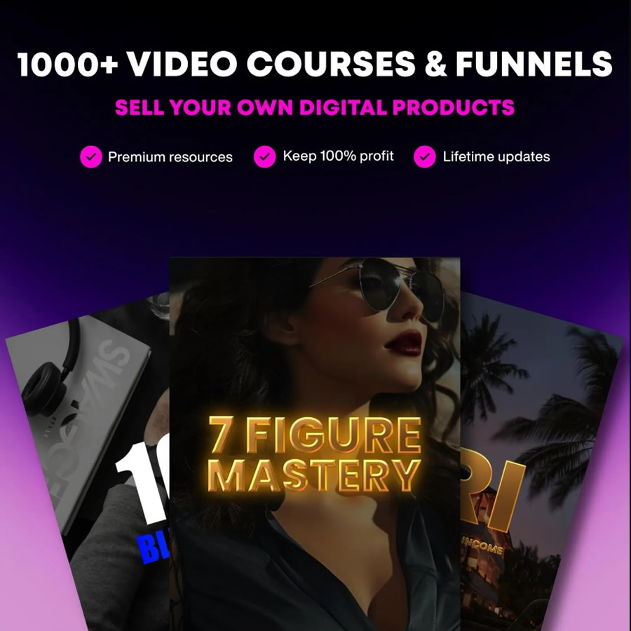 1000+ Video Courses & Funnels Bundle You can Resell