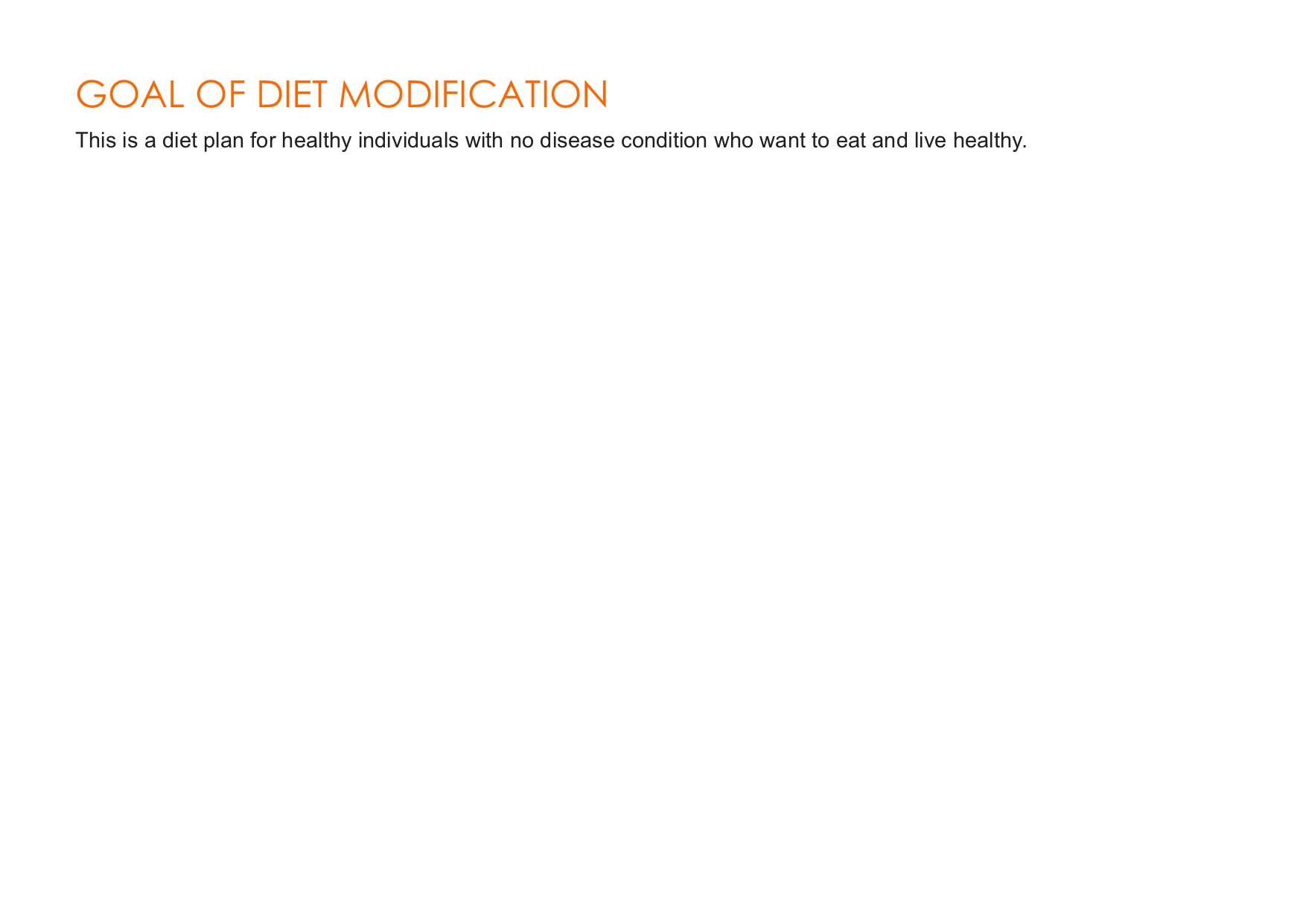 Healthy Lifestyle General Diet Plan