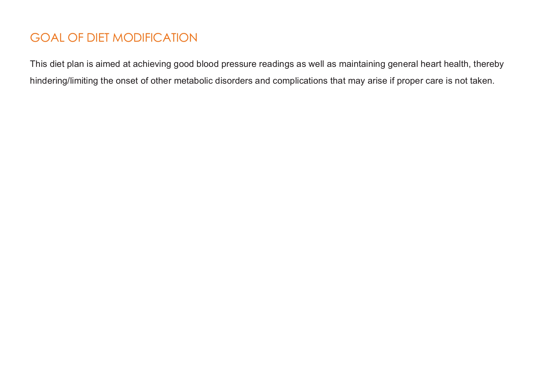 Heart Health Diet Plan