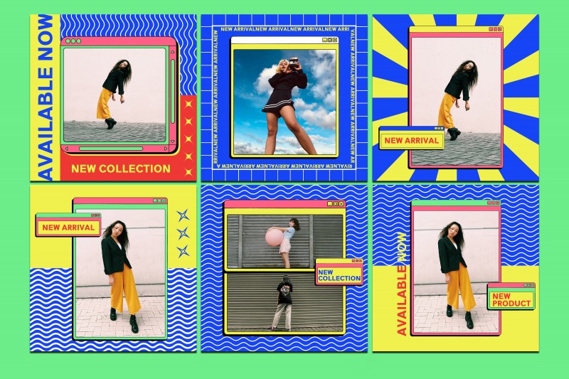 Retro Social Media post template | Groove Instagram Post Templates | Colorful Retro CanvaTemplates
