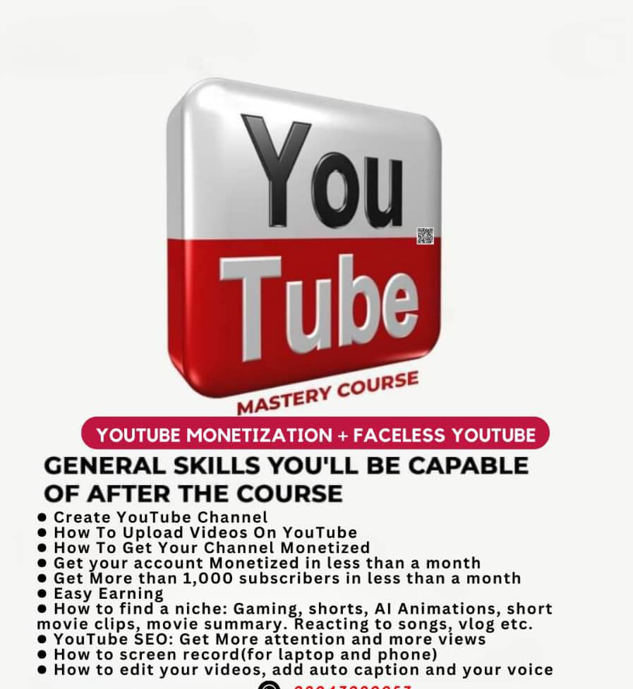 YouTube monetisation course