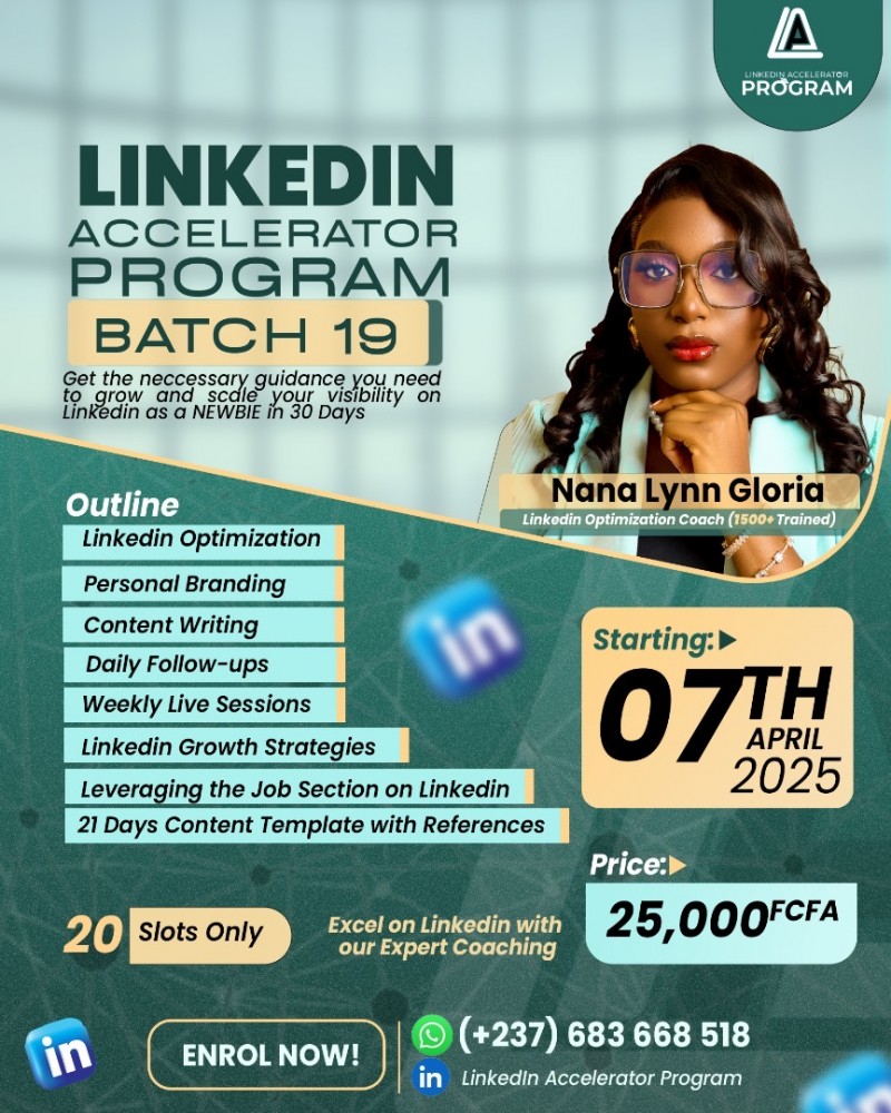Buy 30 DAYS LINKEDIN ACCELERATOR PROGRAM by Tchoungong Nana Lynn ...