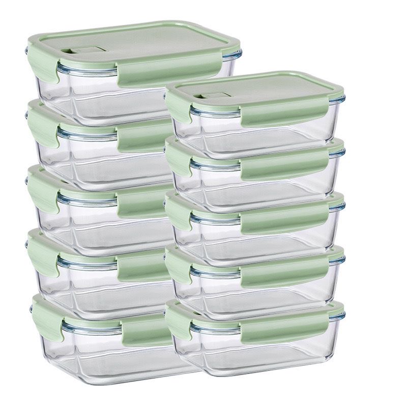 10 in 1 Borosilicate Glass Storage bowls Leak proof