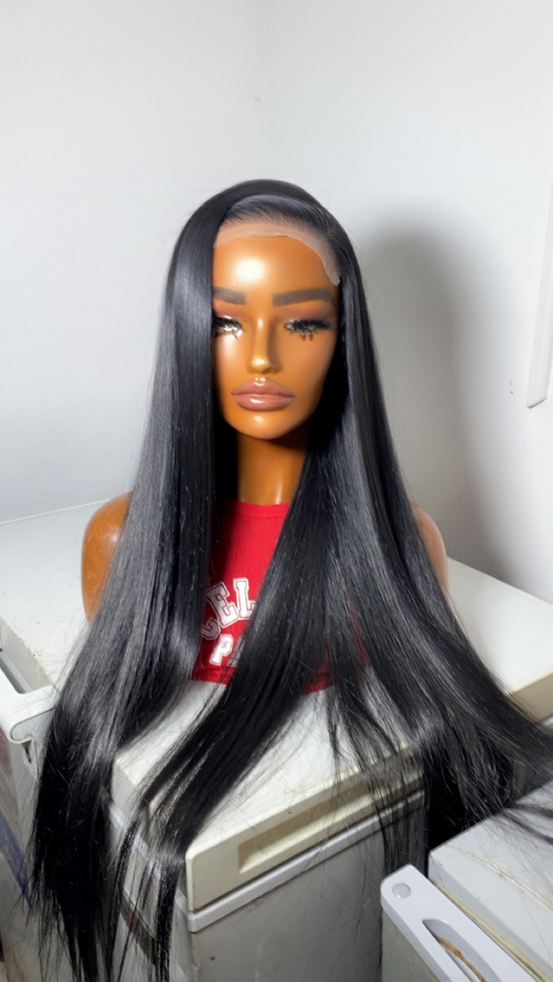 30” burgundy Bone straight look alike