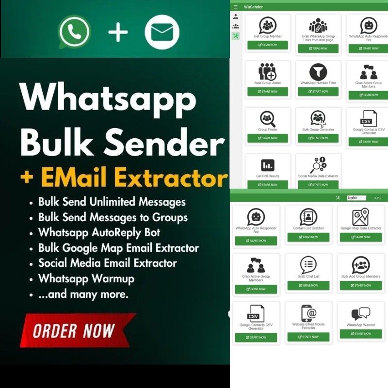 WhatsApp Bulk Sender + Group Sender + Email Extractor + WhatsApp Auto Rely Bot