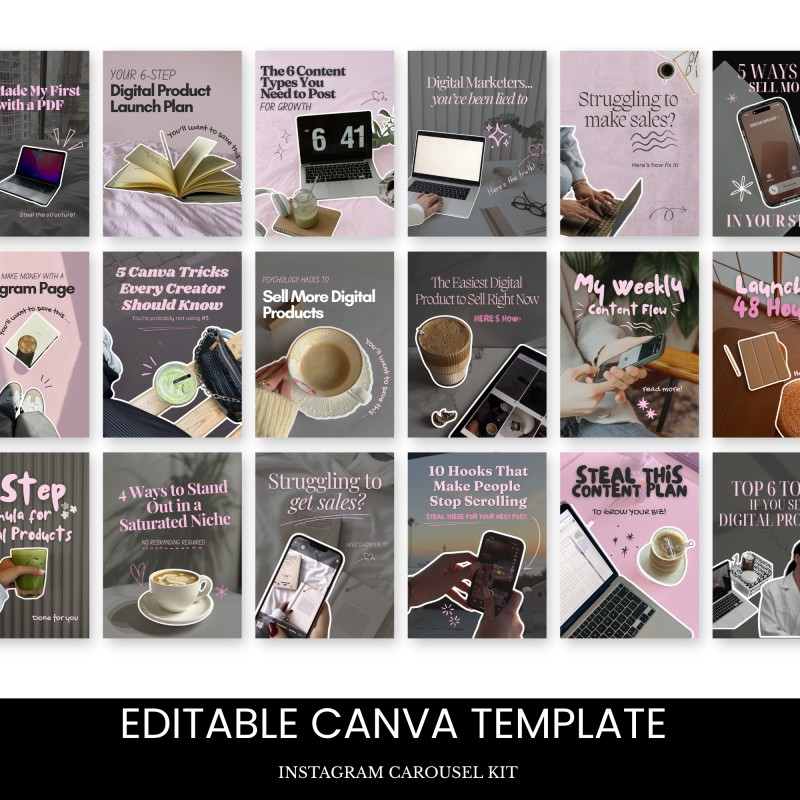 100+ Instagram carousel kit +Bonus