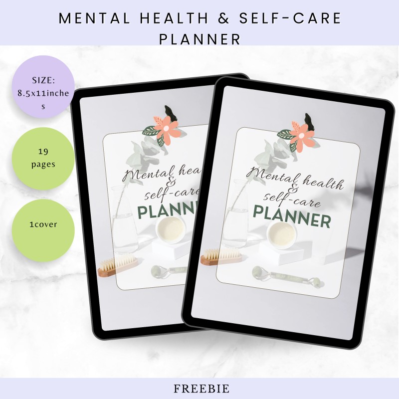 Mental health and selfcare planner printable