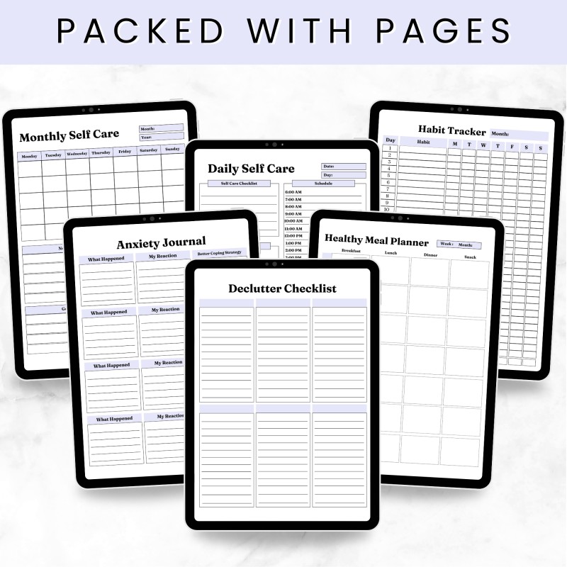 Mental health and selfcare planner printable