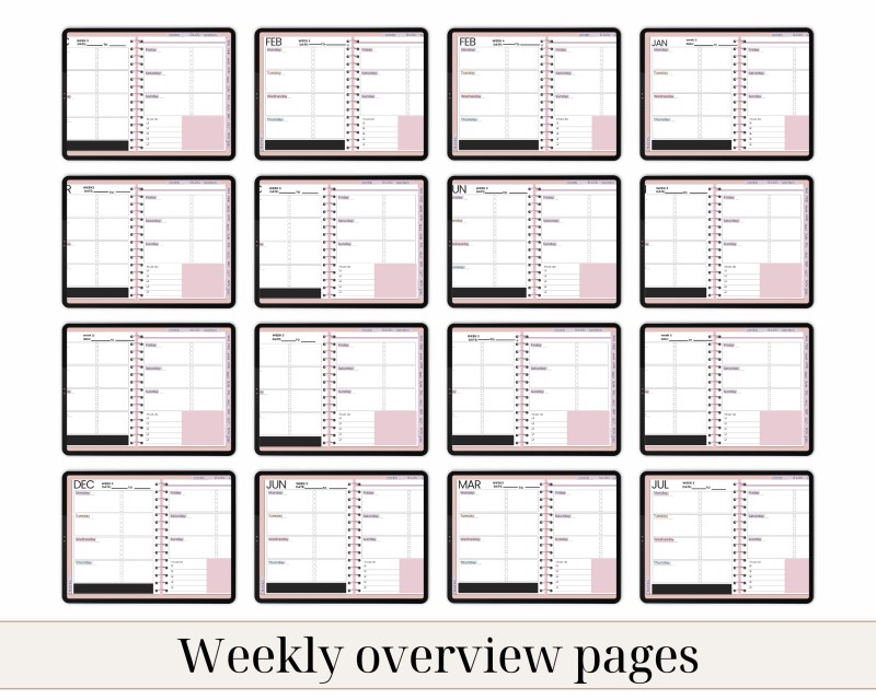 Pastel Dreams Undated weekly digital planner