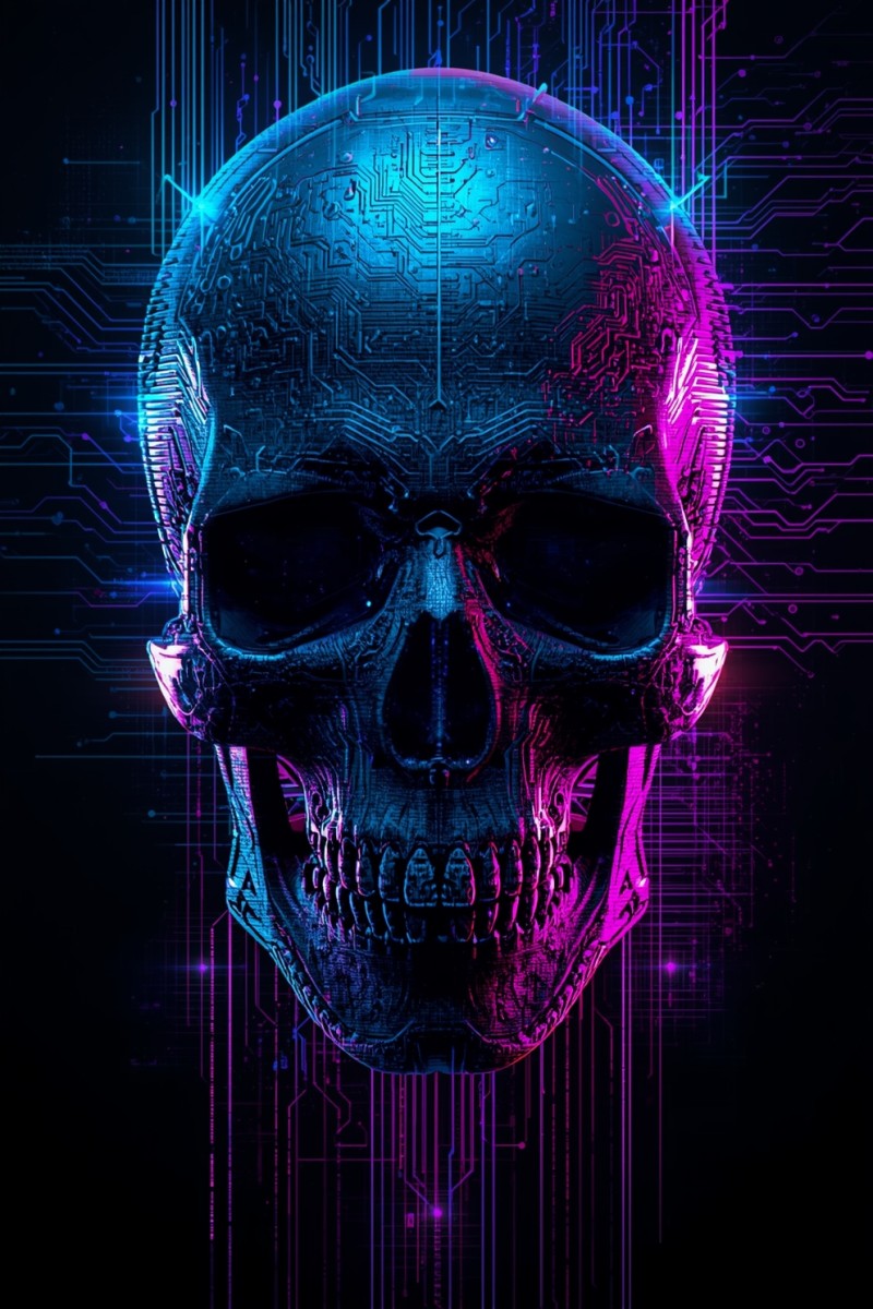 4 Dark glitchy skull wallpapers