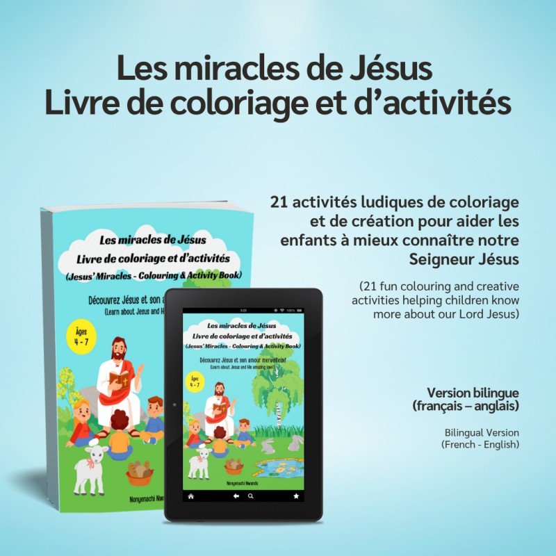 FR Jesus' Miracles Colouring & Activity Book (French - English Bilingual eBook)