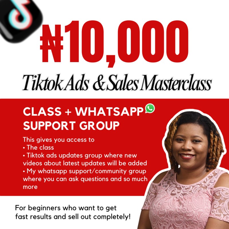 Tiktok Ads & Sales Class + Support Group