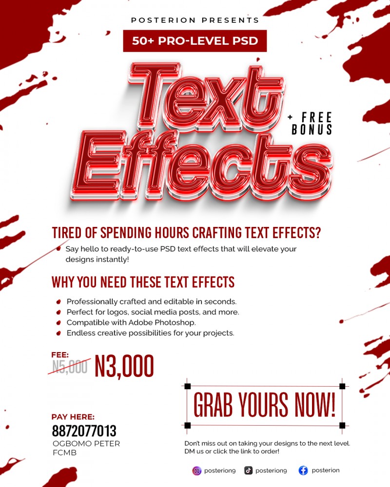 50+ PSD TEXT EFFECTS