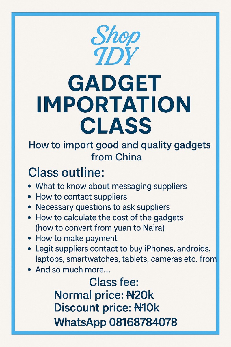 Shop_Idy's gadget importation class