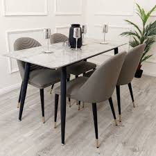 Square Marble Dinning Tables  Set 4, 6, 8, Chairs