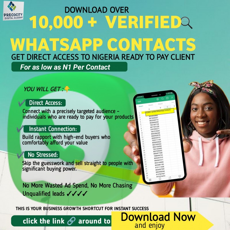 10,000+ VERIFIED WHATSAPP CONTACTS