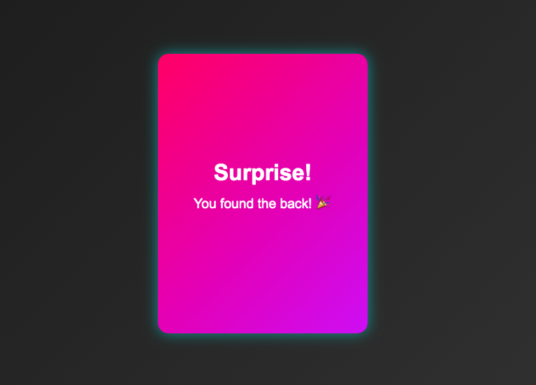 3D Rotating Card with Dynamic Glow Effect