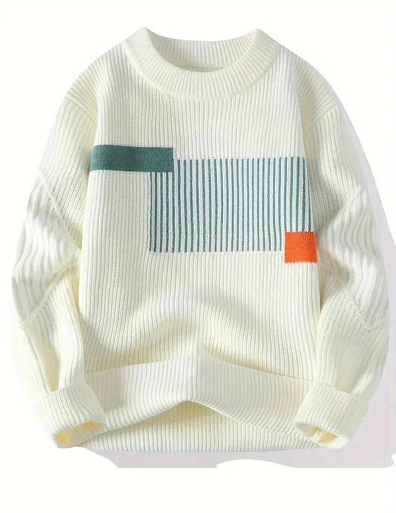 Sweater Fashion Pattern Autumn/Winter Knitted Sweater Fashion High Street Pullover Outdoor Loose Warm Thick