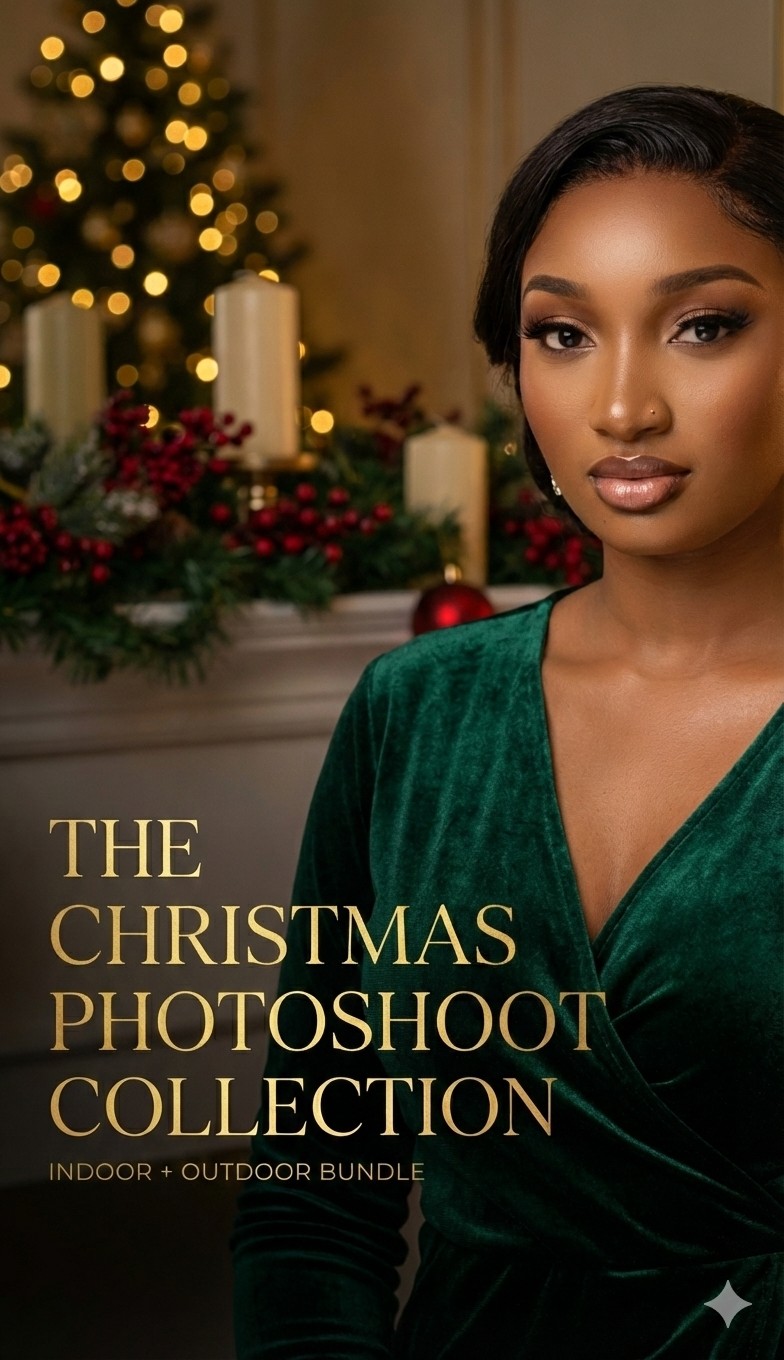 AI Christmas Photoshoot — Complete Indoor + Outdoor Bundle (For African Ladies)