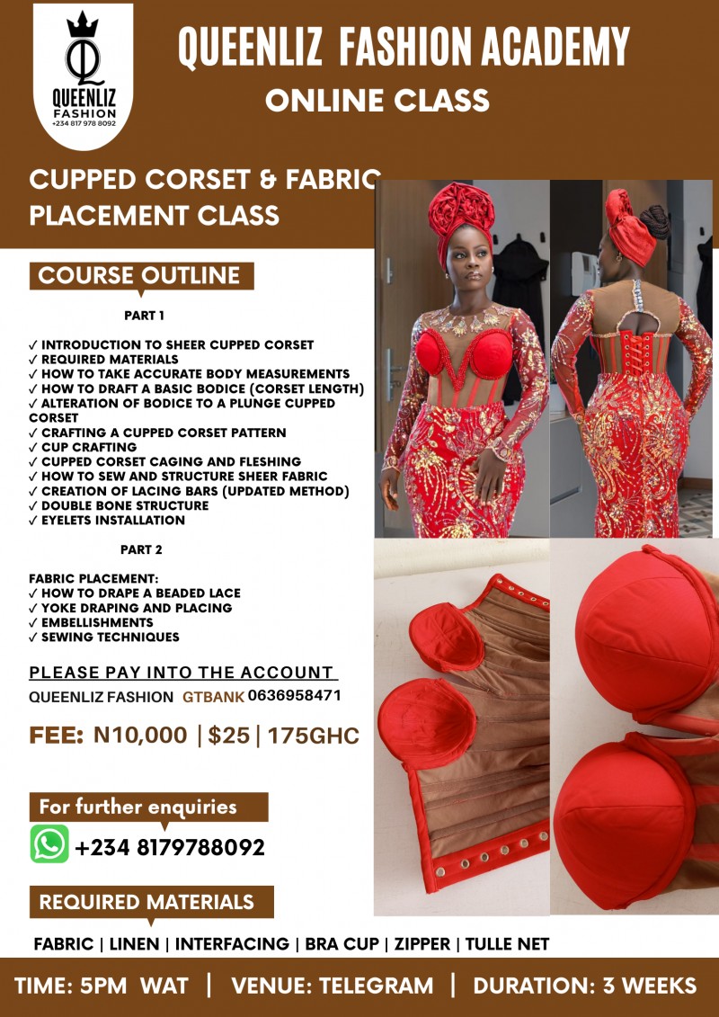 Sheer Cupped Corset & Fabric placement Class for
