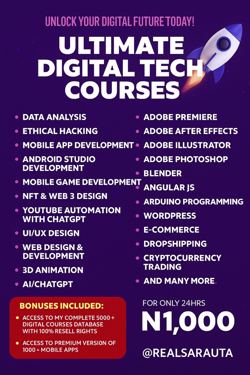 Buy ULTIMATE DIGITAL TECH COURSE by Sarauta Digitals on Selar