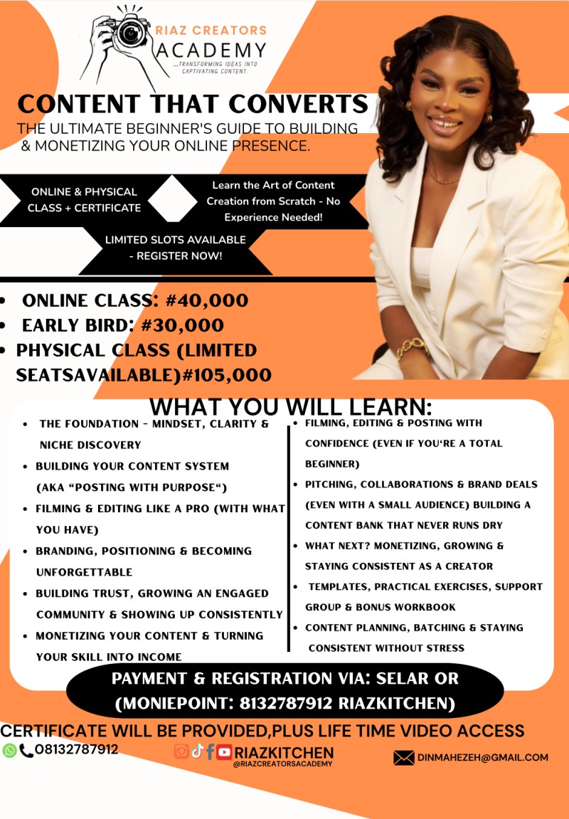Content That Converts: The Ultimate Beginner's Guide to Building & Monetizing Your Online Presence (Online/Physical Class)