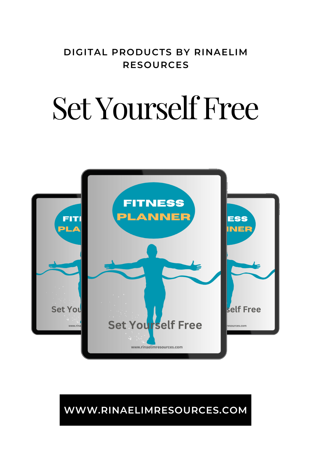 Fitness Planner: Set Yourself Free - Printable, Workout Tracker, Digital Fitness Journal, Goals Section, Notes Section, Undated Planner, A4, A5, US Letter, PDF Digital Planner