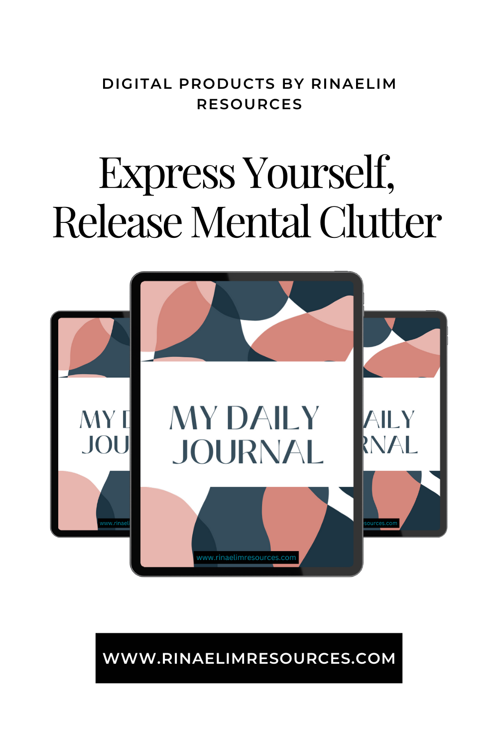 My Daily Journal - Printable, Digital Daily Planner, Reflection Journal, Goals Section, Notes Section, Undated Journal, A4, A5, US Letter, PDF Digital Download