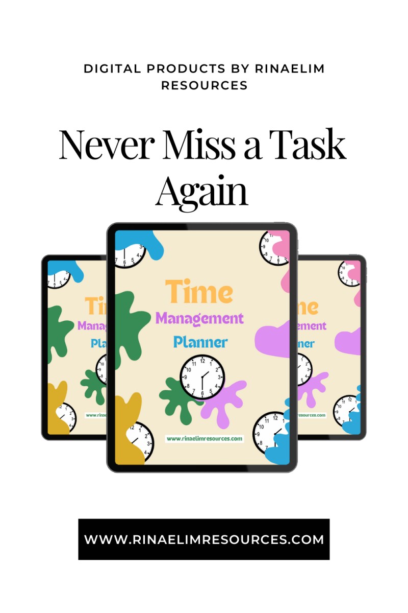 Time Management Planner  2026 - Printable, Digital Productivity Planner, Daily & Weekly Schedule, Goals Section, Notes Section, Undated Planner, A4, A5, US Letter, PDF Digital Planner