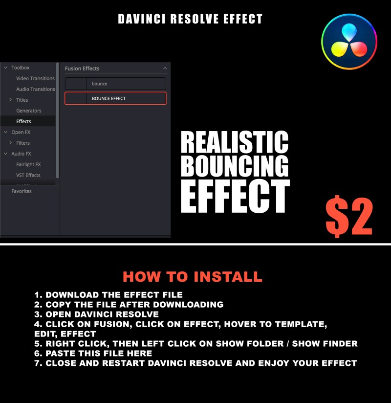 Bouncing Effect – Fully Customizable DaVinci Resolve Macro