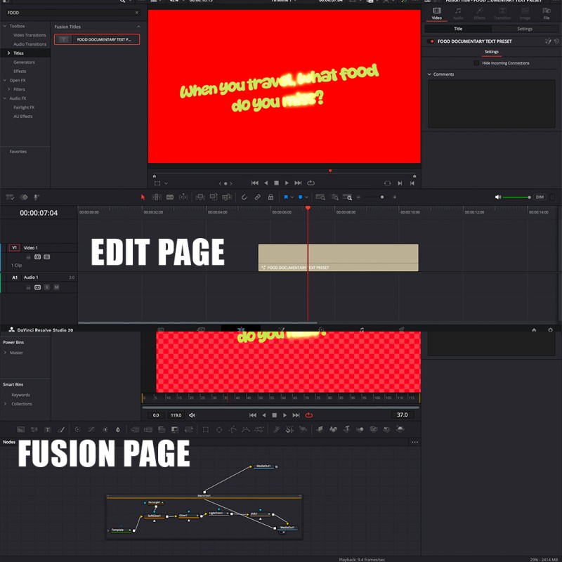 CUSTOM FOOD DOCUMENTARY TEXT ANIMATION MACRO