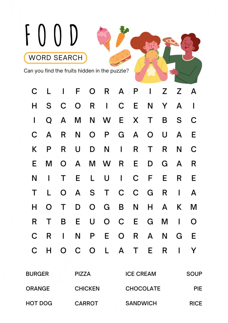 Kid's Word Search Sheet