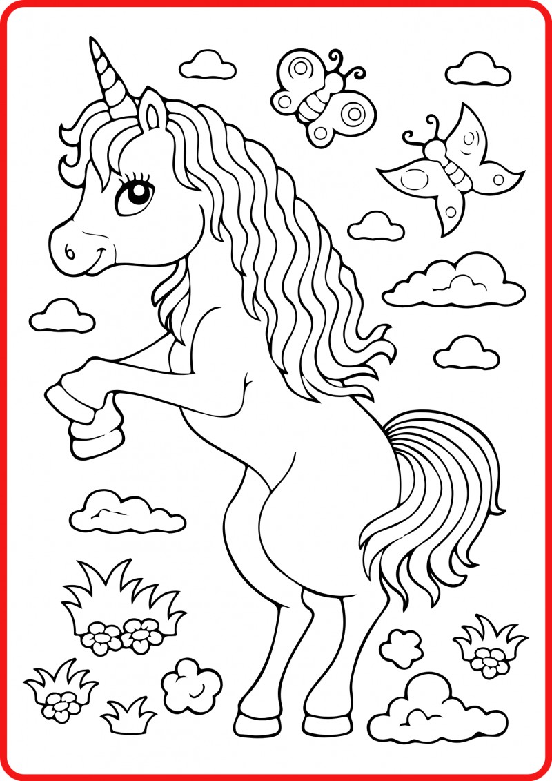 unicorn colouring worksheet