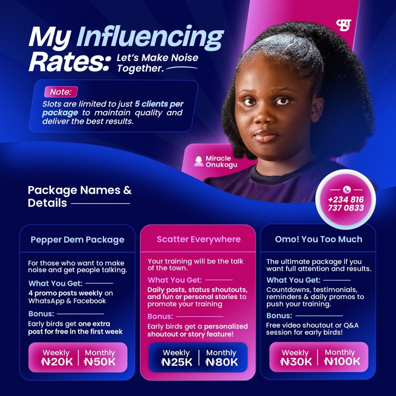 My Influencing Rates: Let's make noise together