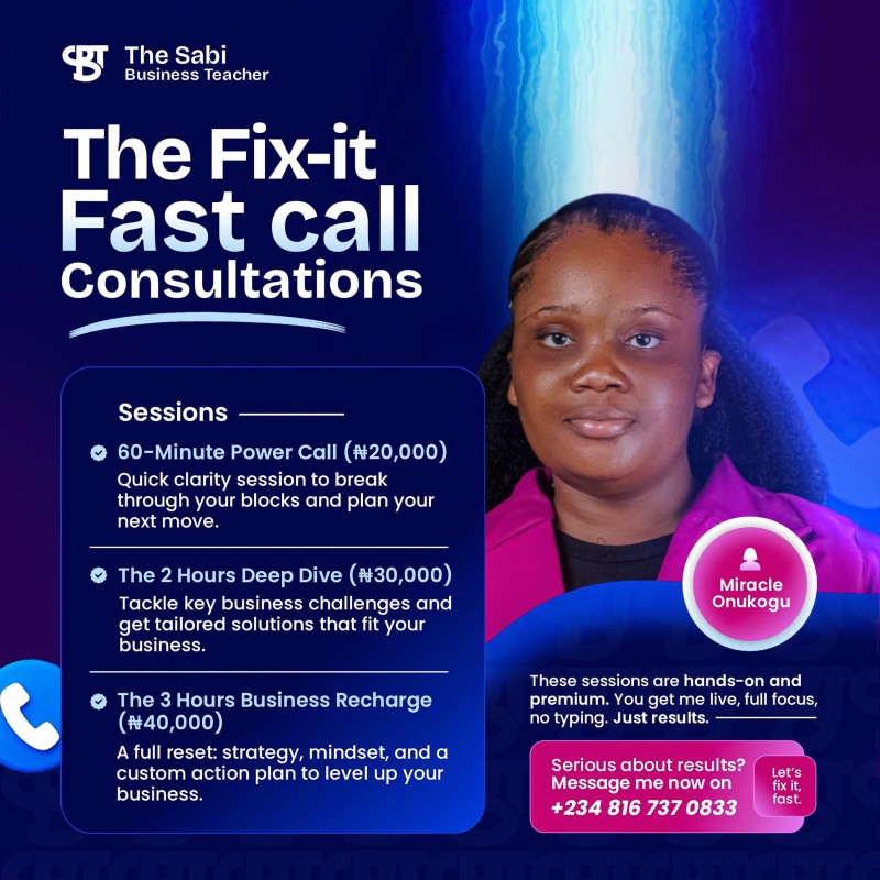 THE FIX-IT FAST CALL CONSULTATION