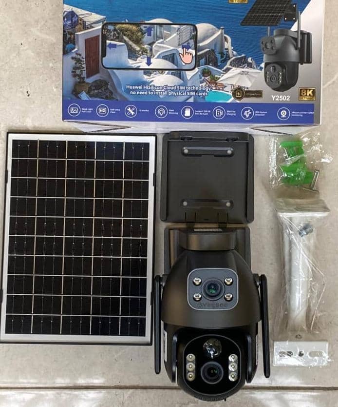 8K Solar Powered 4G Smart CCTV Camera with Dual Lens & Night Vision (Y2502)