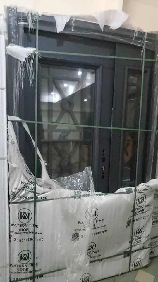 Modern Turkish Dual-Tone Luxury Steel Door with Wood Finish