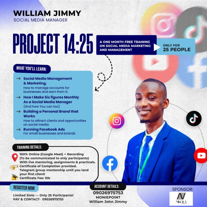 PROJECT 14:25 — Social Media Management & Marketing Boot Camp Application